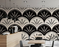 Papier peint à motif de cercle rayonnant abstrait
