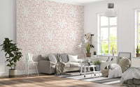 Soft Blush Organic Foliage Wallpaper⁠