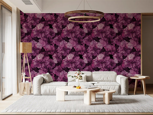 Velvet Petal Botanical Dark Wallpaper⁠