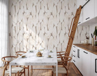 Abstrakte geometrische Formen in Creme und Taupe – Tapete