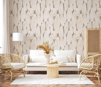 Abstrakte geometrische Formen in Creme und Taupe – Tapete