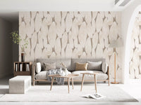 Abstrakte geometrische Formen in Creme und Taupe – Tapete