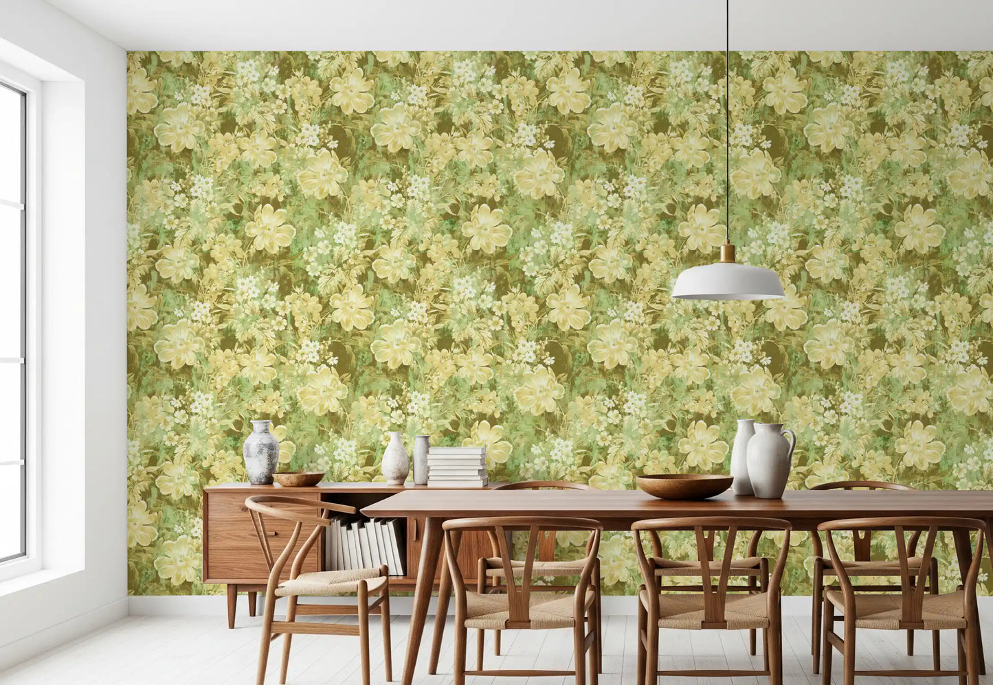 Tapetenmotiv mit üppiger floraler Struktur
