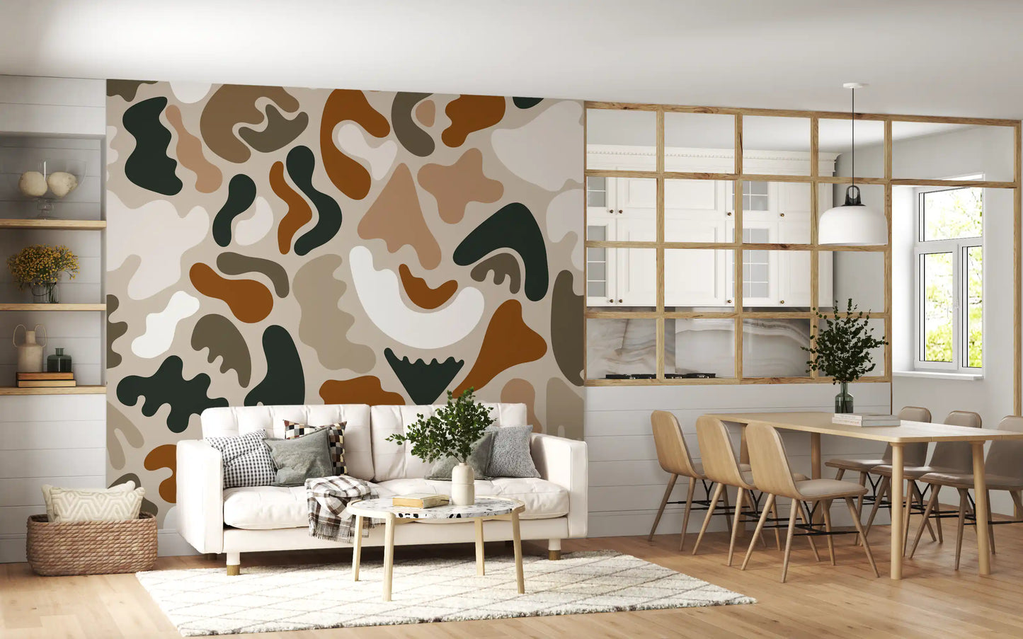 Abstrakte organische erdige Formen als Wandbild
