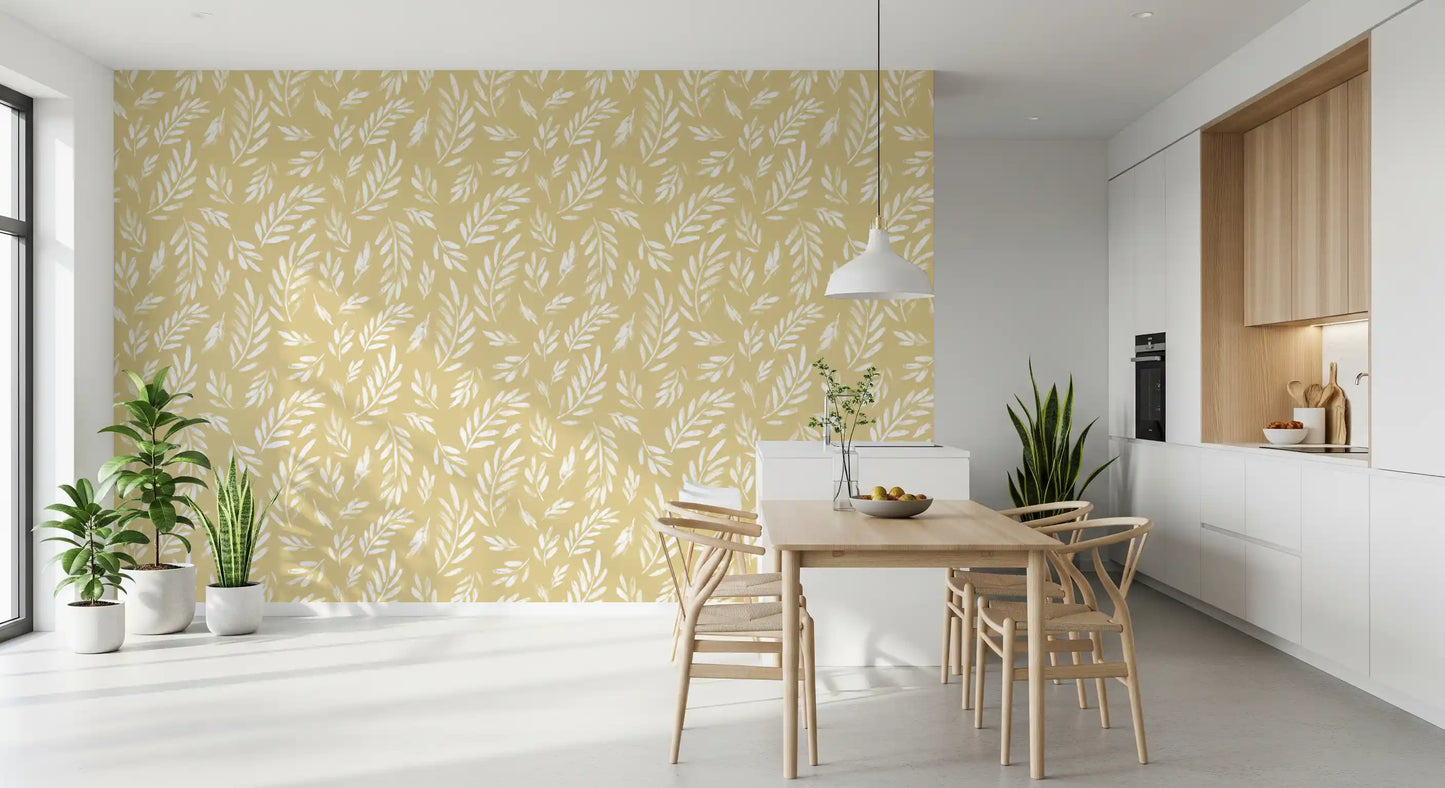 Tapete „Goldene Laubstriche“