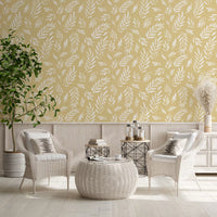 Tapete „Goldene Laubstriche“