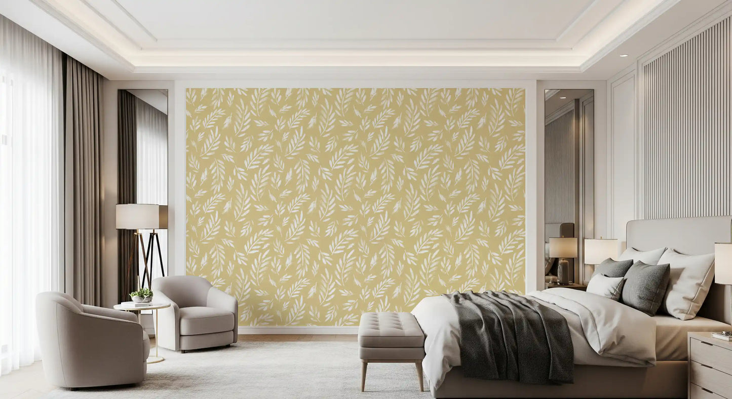 Tapete „Goldene Laubstriche“