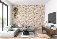 Vintage pastelblomstret engtapet