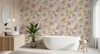 Vintage pastelblomstret engtapet