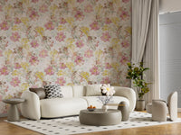 Vintage pastelblomstret engtapet