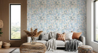 Papier peint floral bleu « Prairie éthérée »