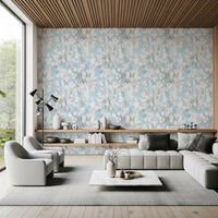 Papier peint floral bleu « Prairie éthérée »