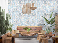 Papier peint floral bleu « Prairie éthérée »