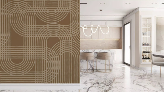Abstract Earthy Arches Wall Mural