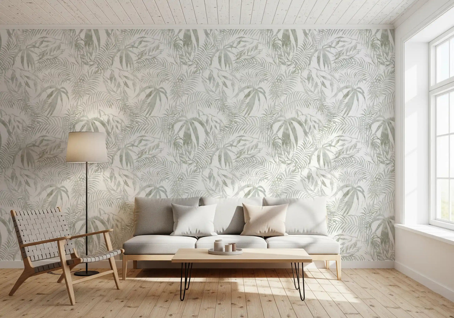 Muted Palm Leaf Silhouette Wallpaper⁠