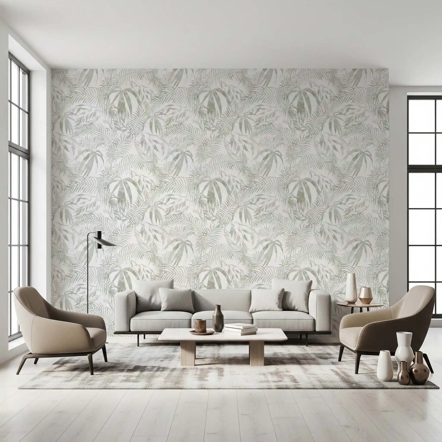 Muted Palm Leaf Silhouette Wallpaper⁠