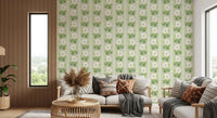 Watercolor Sage Floral Stripe Wallpaper⁠