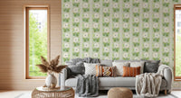 Watercolor Sage Floral Stripe Wallpaper⁠