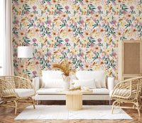 Soft Watercolor Meadow Floral Wallpaper⁠