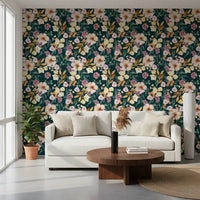 Midnatsblomstrende botanisk kunsttapet