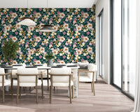 Midnatsblomstrende botanisk kunsttapet