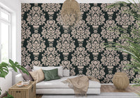 Creamy Damask Flora Wallpaper⁠