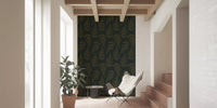 Golden Fern Botanical Pattern Wallpaper⁠
