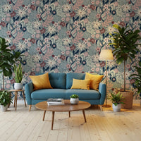 Papier peint floral « Jardin de fleurs aux tons doux »