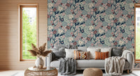 Papier peint floral « Jardin de fleurs aux tons doux »