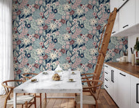 Papier peint floral « Jardin de fleurs aux tons doux »
