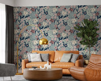 Papier peint floral « Jardin de fleurs aux tons doux »