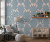 Tapete mit Vintage-Pastell-Schleifenmuster