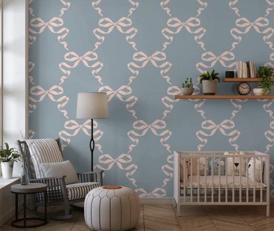 Tapete mit Vintage-Pastell-Schleifenmuster
