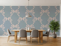 Tapete mit Vintage-Pastell-Schleifenmuster