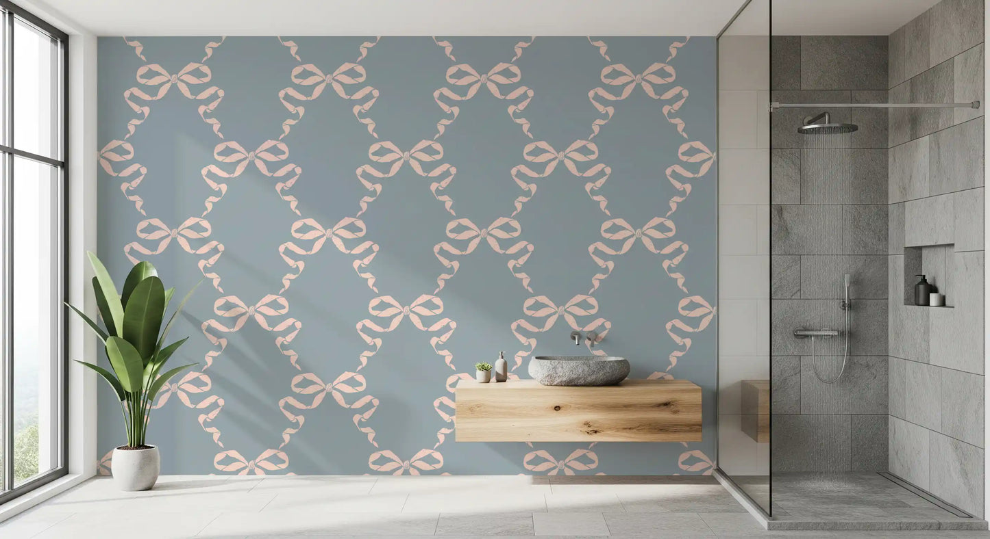 Tapete mit Vintage-Pastell-Schleifenmuster
