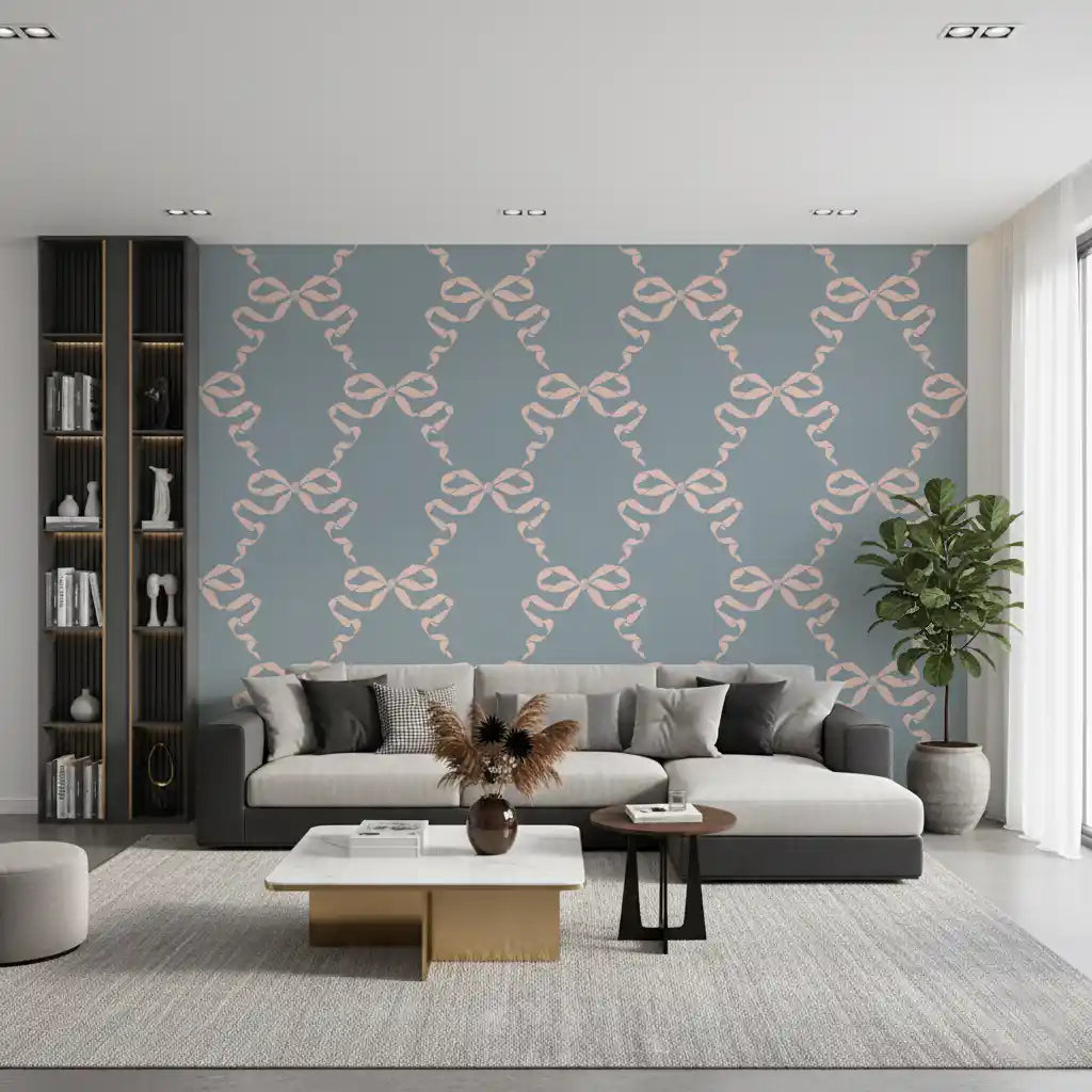 Tapete mit Vintage-Pastell-Schleifenmuster