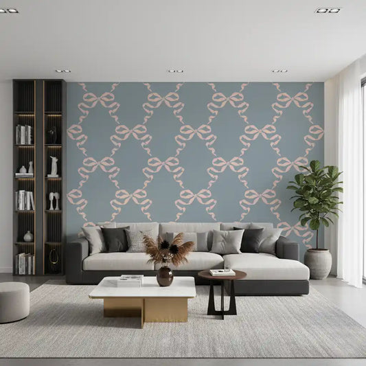 Tapete mit Vintage-Pastell-Schleifenmuster