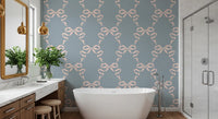 Tapete mit Vintage-Pastell-Schleifenmuster