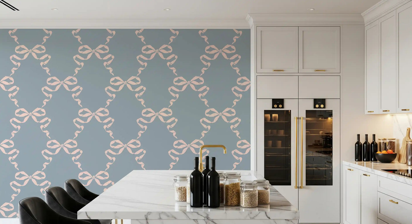 Tapete mit Vintage-Pastell-Schleifenmuster