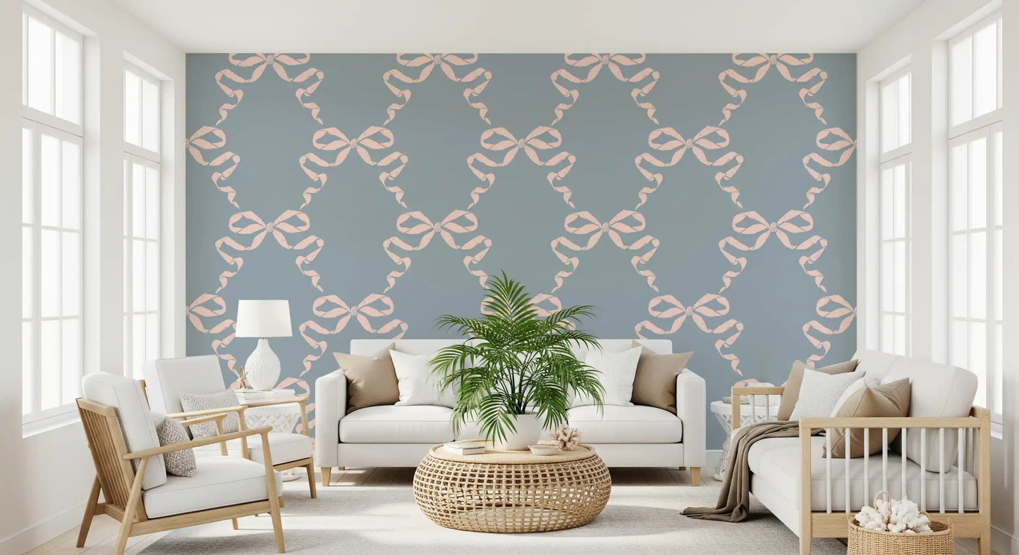 Tapete mit Vintage-Pastell-Schleifenmuster