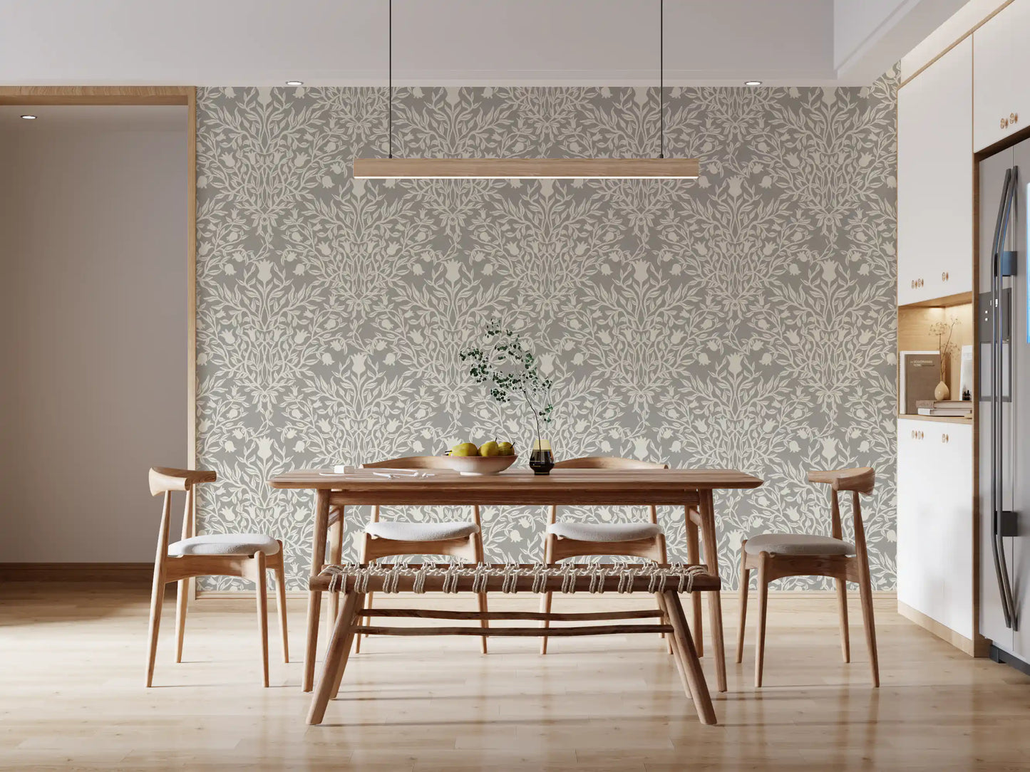 Heritage Damask Botanical Wallpaper⁠