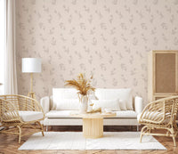 Minimalist Tulip Brushstroke Pattern Wallpaper⁠