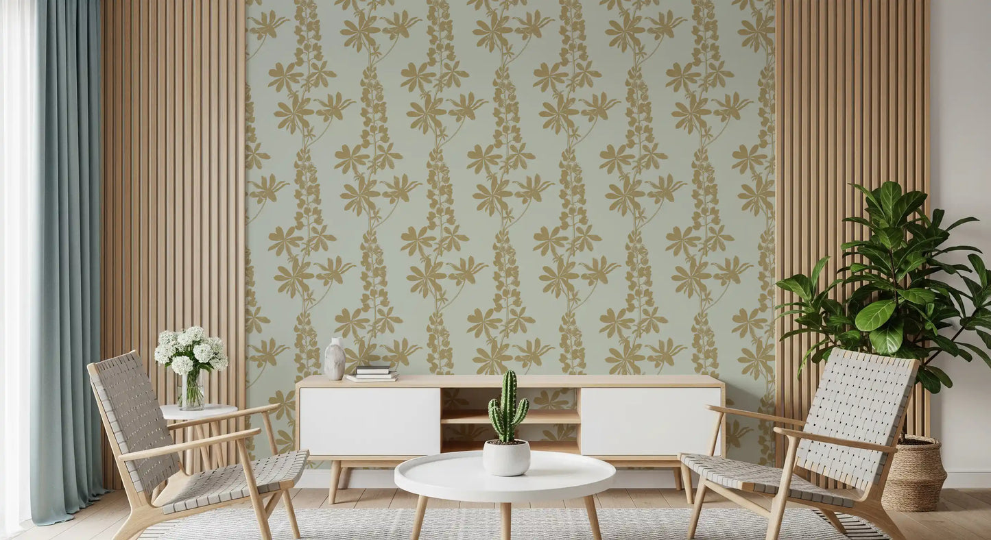 Vintage Botanical Lupine Sketch Wallpaper⁠