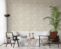 Cream Swirl Geometric Wallpaper⁠