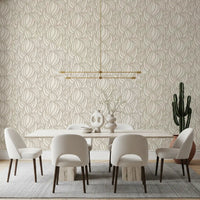 Cream Swirl Geometric Wallpaper⁠