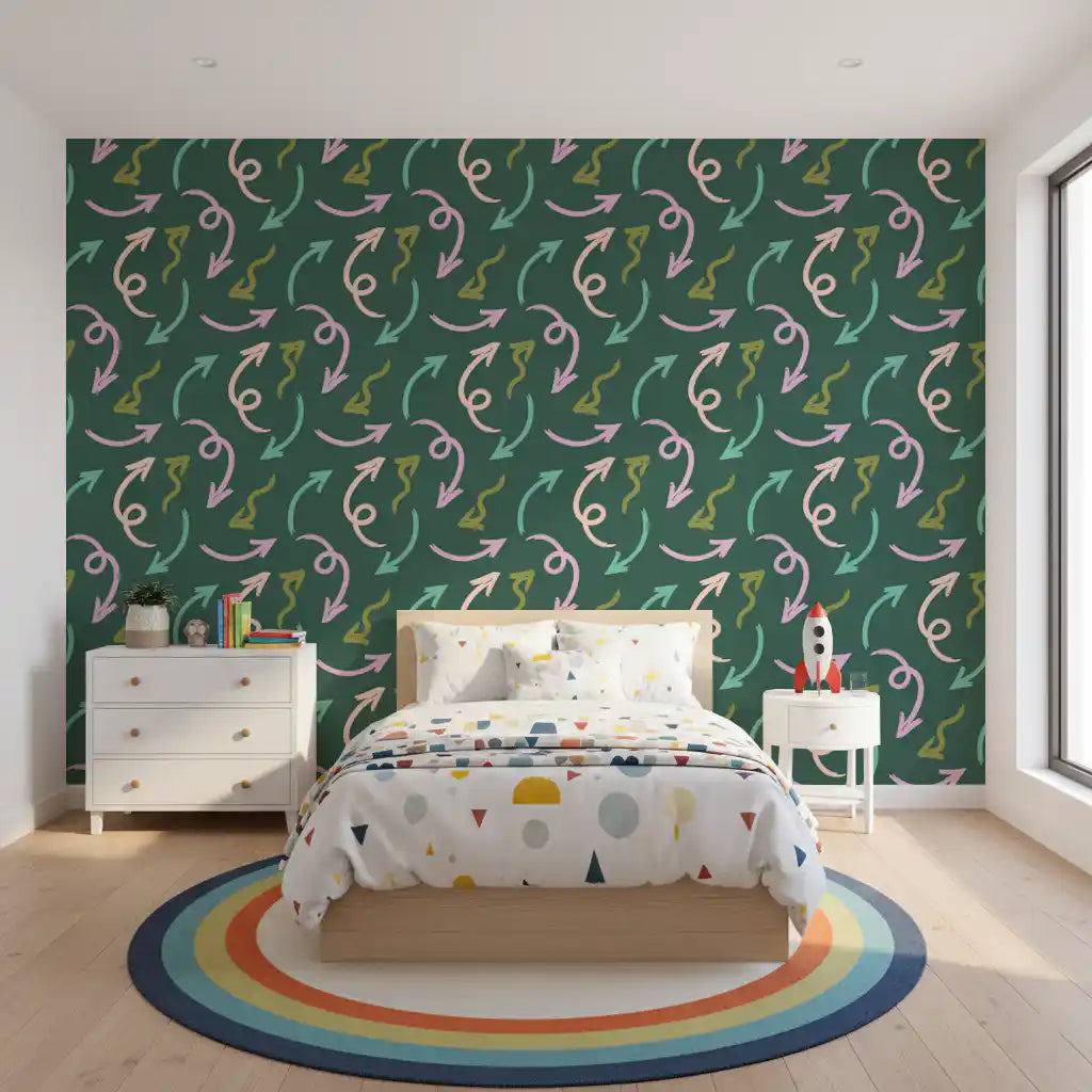 Modern Pastel Arrow Trail Wallpaper⁠