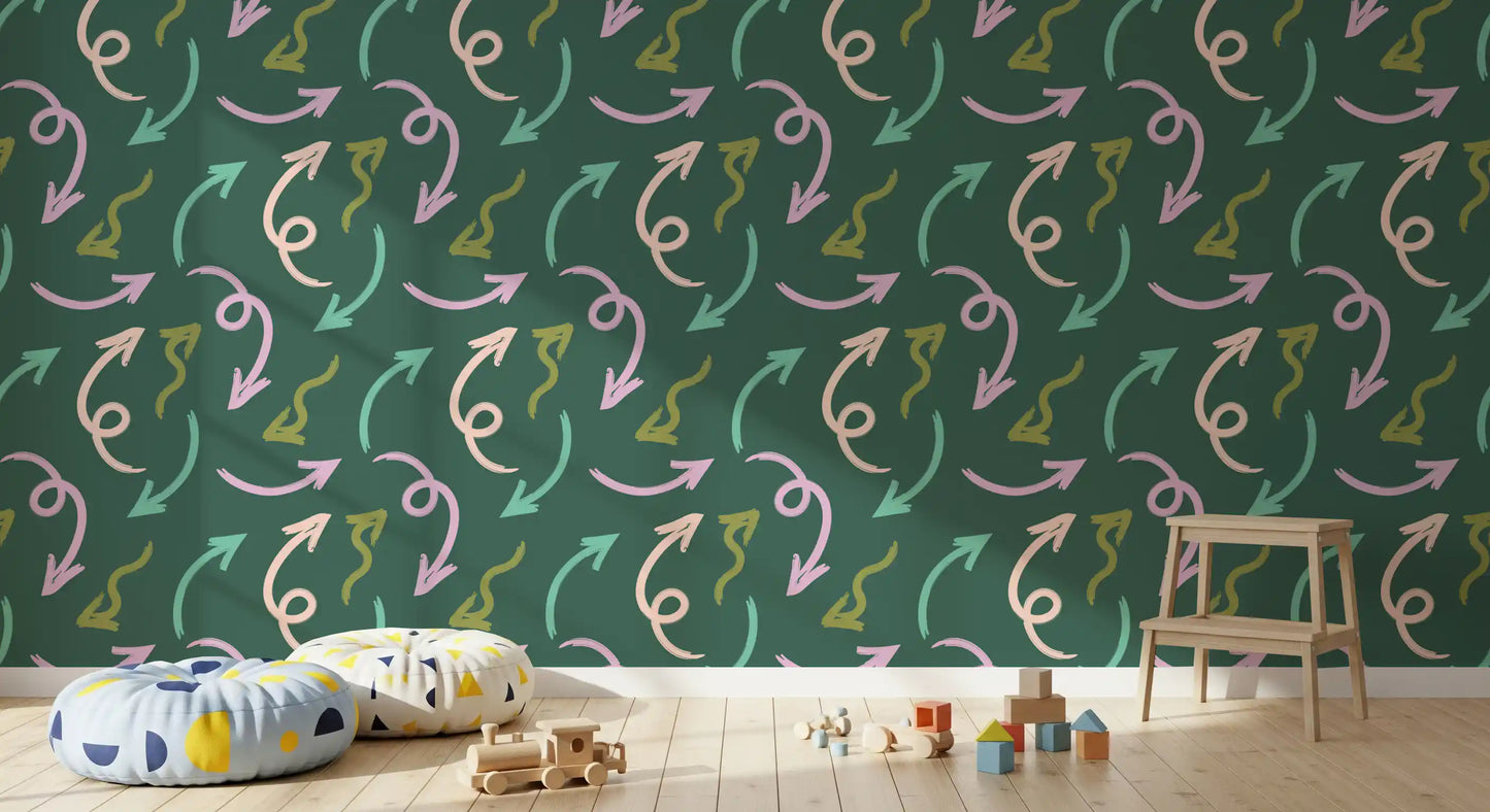 Modern Pastel Arrow Trail Wallpaper⁠