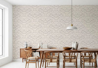 Minimalist Botanical Damask Wallpaper⁠