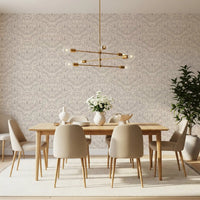 Minimalist Botanical Damask Wallpaper⁠
