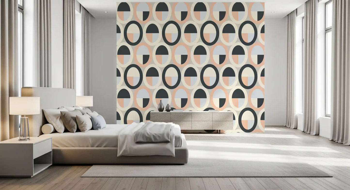 Minimalist Oval Geometry Wallpaper⁠